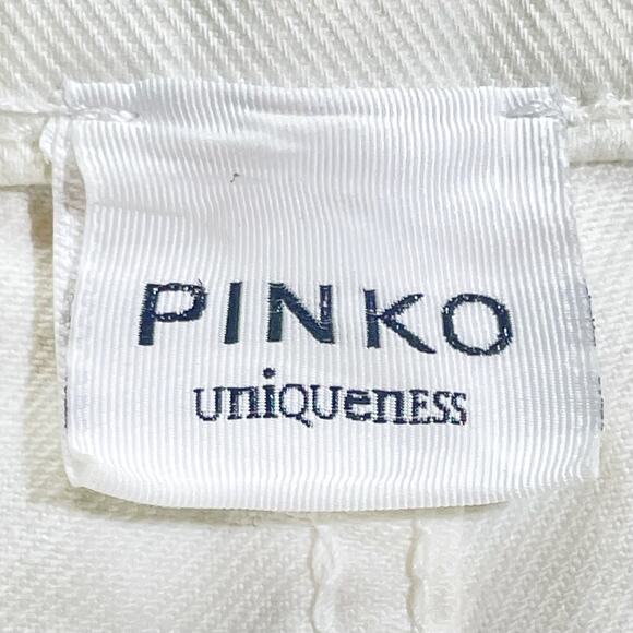 Pinko White Bootcut Jeans With Rhinestone & Pearl Embellishments Size 25 - Picture 3 of 10